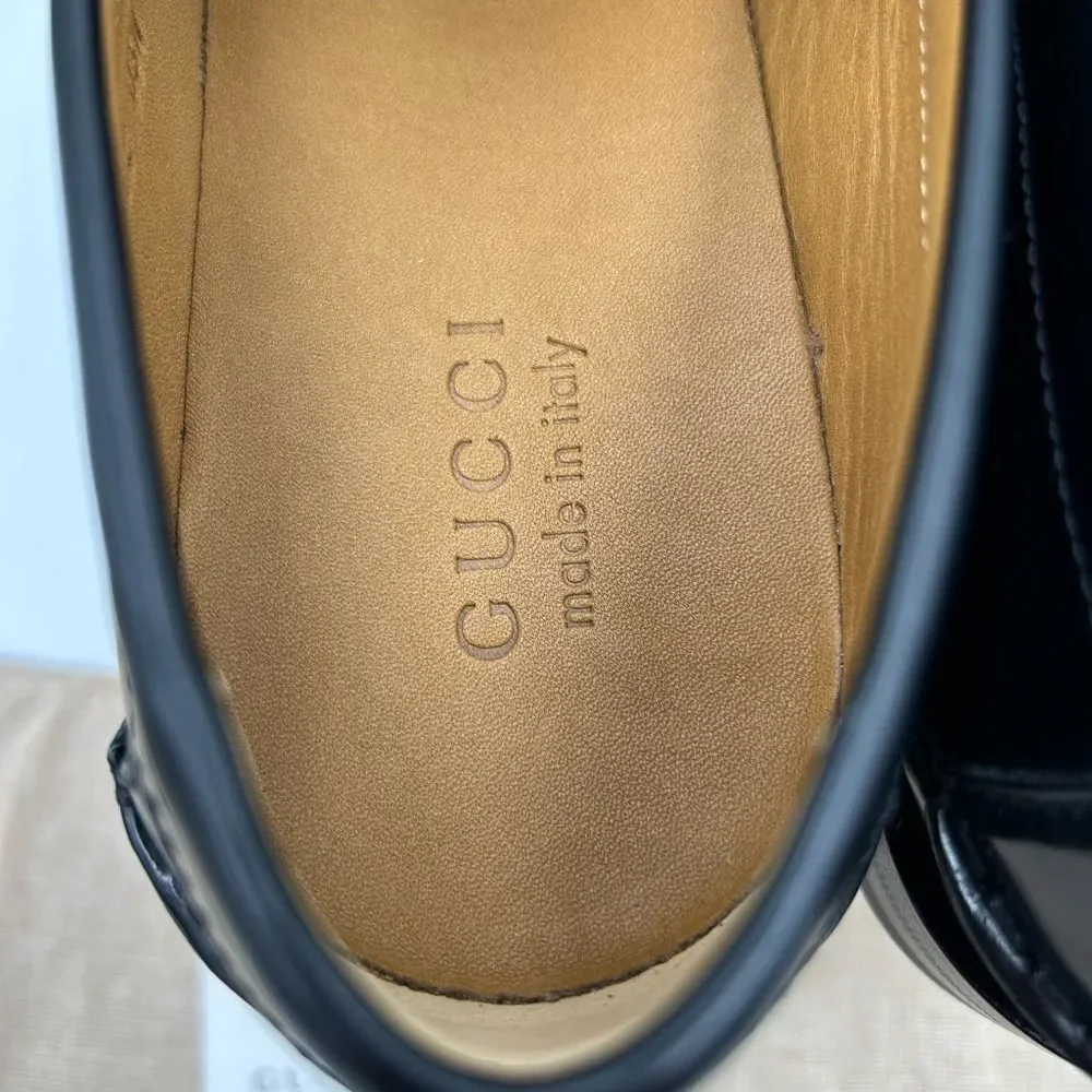 Men’s Gucci, GG Supreme tassel loafers size 12 made in Italy
